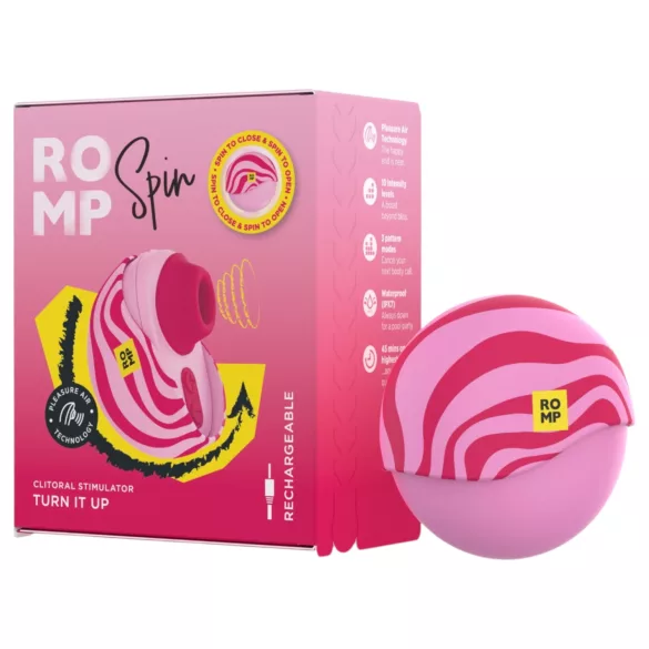 ROMP Spin - Air Pulse Clitoral Stimulator (Pink)