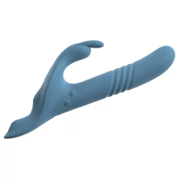 You2Toys - 3‑piece strap-on rabbit thrusting vibrator with remote control (blue)