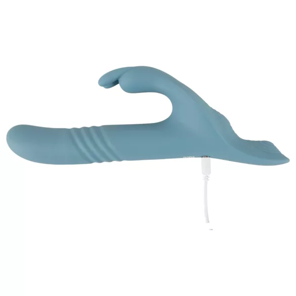 You2Toys - 3‑piece strap-on rabbit thrusting vibrator with remote control (blue)