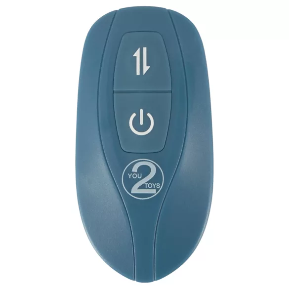 You2Toys - 3‑piece strap-on rabbit thrusting vibrator with remote control (blue)