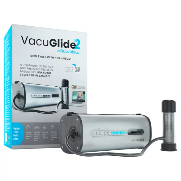 VacuGlide 2 - automatic mains-powered luxury male masturbator (silver)