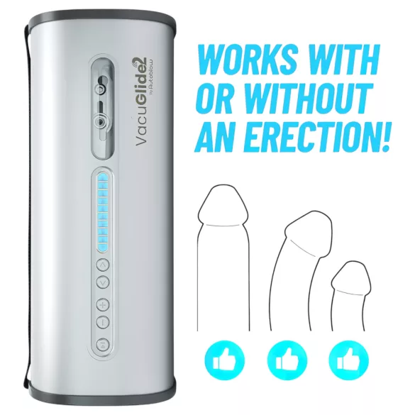 VacuGlide 2 - automatic mains-powered luxury male masturbator (silver)