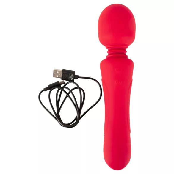 Sweet Smile - rechargeable, waterproof wand vibrator (red)