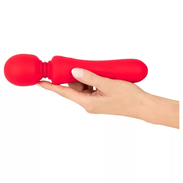 Sweet Smile - rechargeable, waterproof wand vibrator (red)