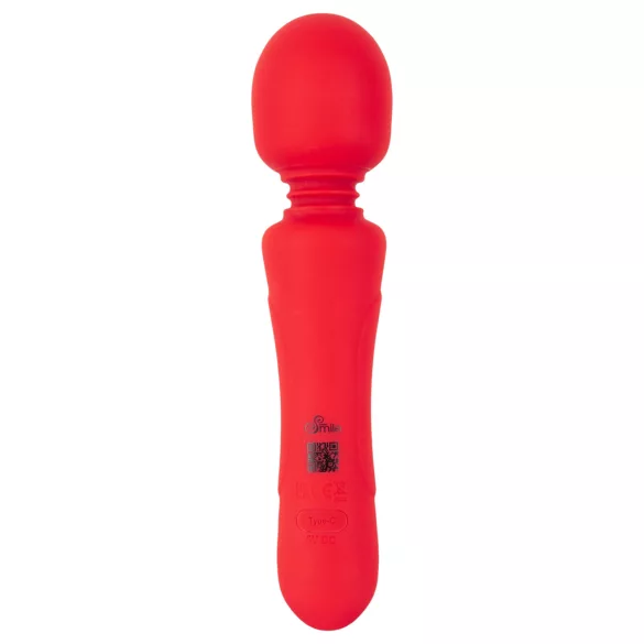 Sweet Smile - rechargeable, waterproof wand vibrator (red)