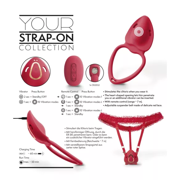 You2Toys - wearable vibrating clitoral stimulator (red)