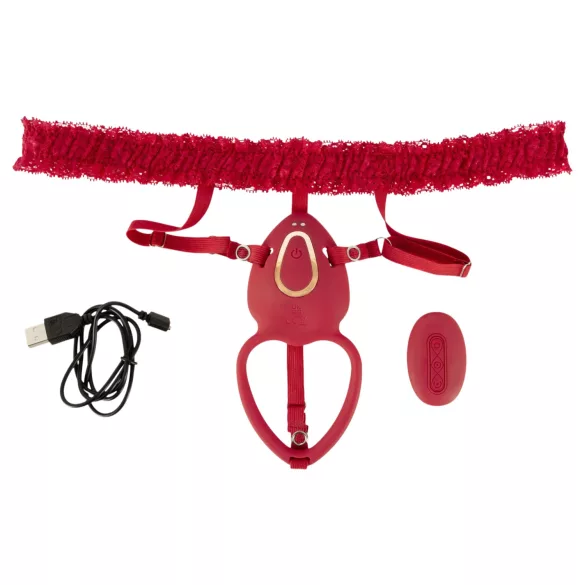 You2Toys - wearable vibrating clitoral stimulator (red)