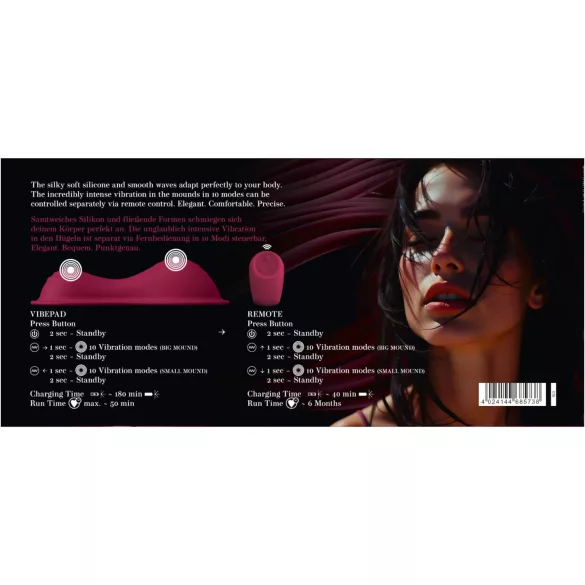 Vibepad Intense 2 - remote-controlled vibrating cushion (red)
