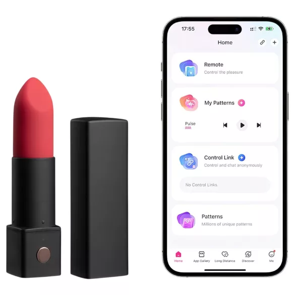 Lovense Exomoon - lipstick-shaped mini vibrator (black)