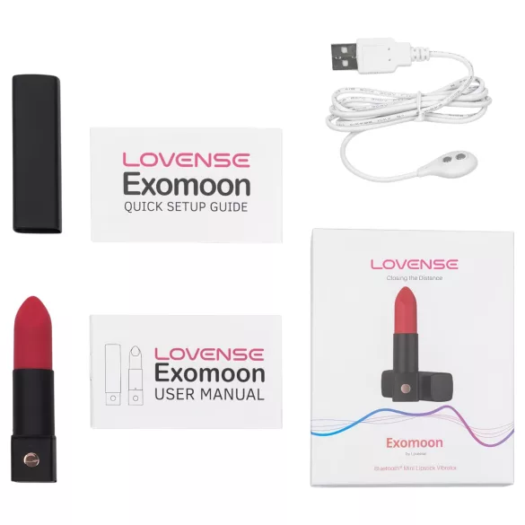 Lovense Exomoon - lipstick-shaped mini vibrator (black)