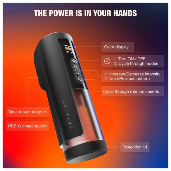 Arcwave Thruster - thrusting and rotating automatic masturbator (black)