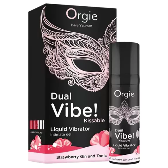 Orgie Dual Vibe - unisex liquid vibrator - Strawberry - Gin & Tonic (15 ml)