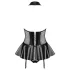 Obsessive - lacquer‑effect corset and thong (black)