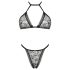 Obsessive Xenita - Sheer Patterned Bra Set (Gray)