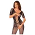 Obsessive - Open Net Bodysuit with Back Cutout (Black) (S-L)