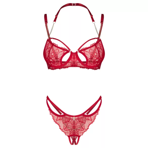 Obsessive Matildea - Lace Bra Set (Red) - L/XL