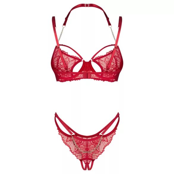 Obsessive Matildea - Lace Bra Set (Red) - L/XL