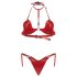 Obsessive Inferro - Strappy Faux Leather Bra Set (Red)