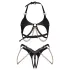 Obsessive Anyya - chain detail leather‑look bra set (black)