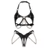 Obsessive Anyya - chain detail leather‑look bra set (black)