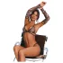 Obsessive Addia - leopard‑print fishnet set