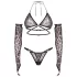 Obsessive Addia - leopard‑print fishnet set