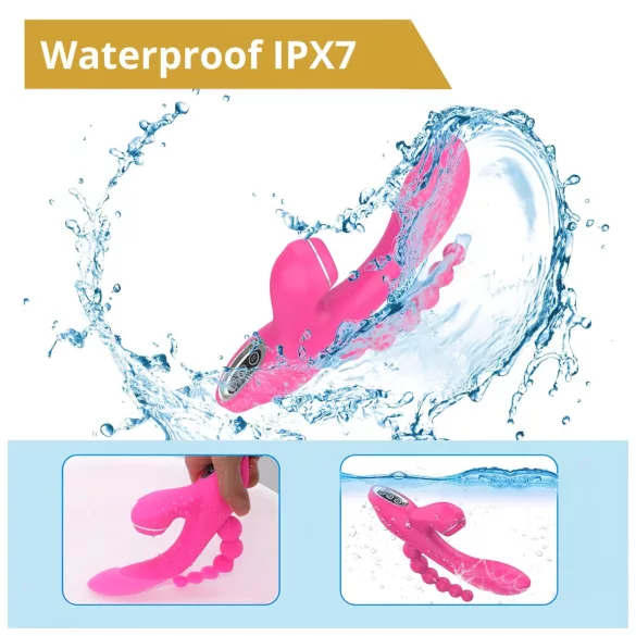 Erospace Sweet Play - G-spot vibrator with anal probe and suction (pink)