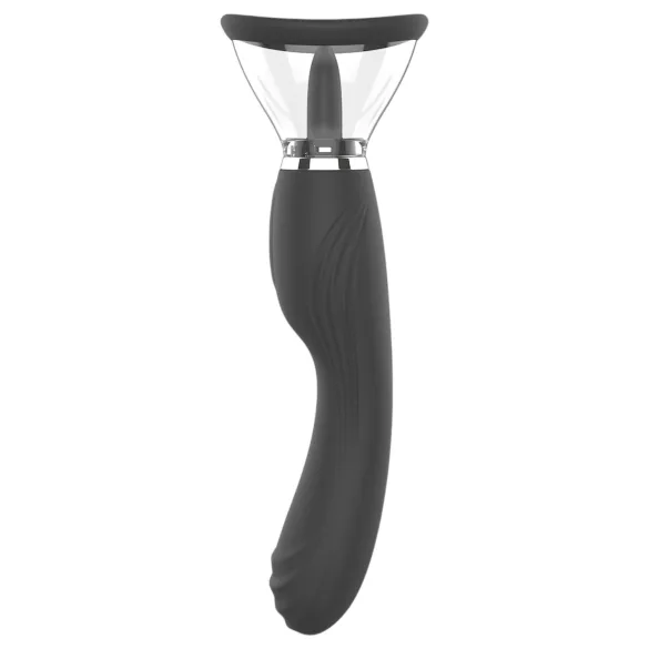 Sweet Play - 2‑in‑1 vibrator with clit‑licking tongue and suction (black)