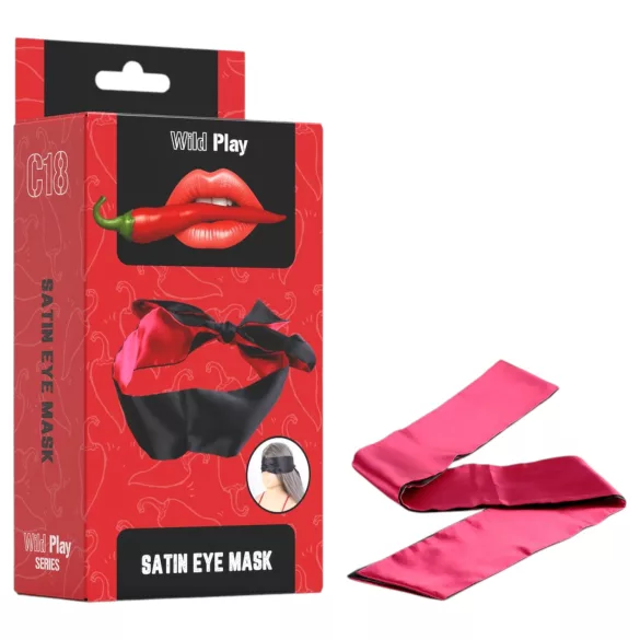 Wild Play - Satin Eye Mask (Black-Pink)
