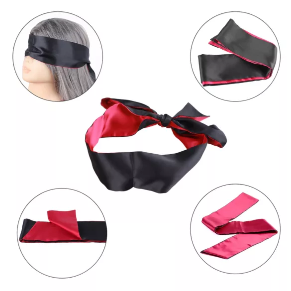 Wild Play - Satin Eye Mask (Black-Pink)