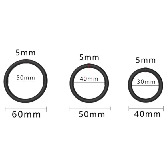 Men's Play - Black Penis Ring Set (3 Pack)