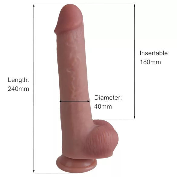 Natural Play - silicone dildo 24 cm (natural)