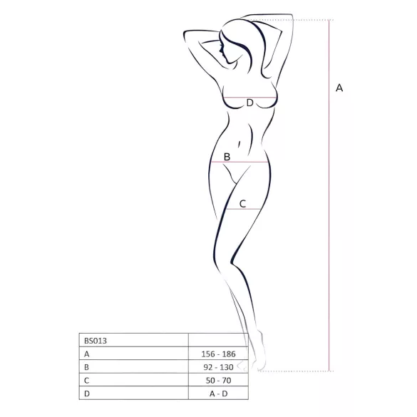 Passion BS013 - Striped Fishnet Set (White) - Sizes S-L