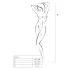 Passion BS013 - Striped Fishnet Set (White) - Sizes S-L