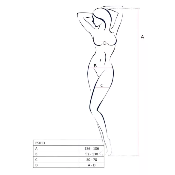 Passion BS013 - Striped Fishnet Set (White) - Sizes S-L