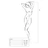 Passion BS014 - open white fishnet bodystocking with corset (S-L)