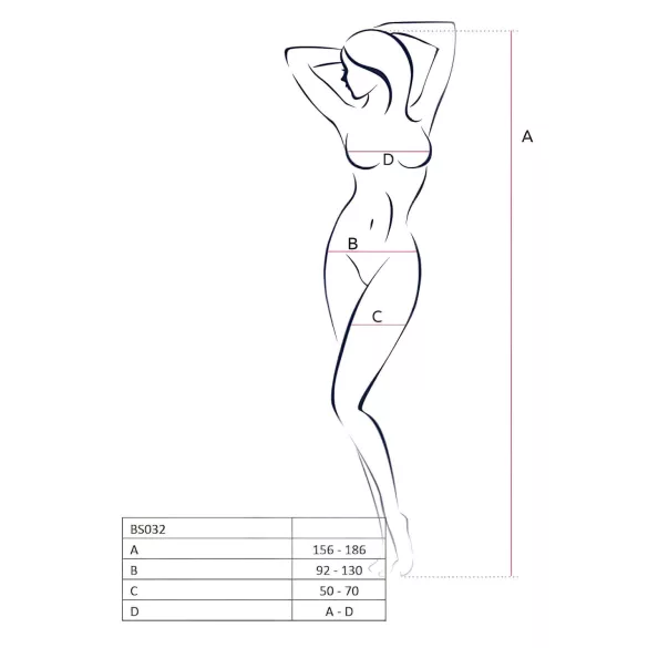 Passion BS032 - Red Fishnet Open-Back Bodysuit (S-L)