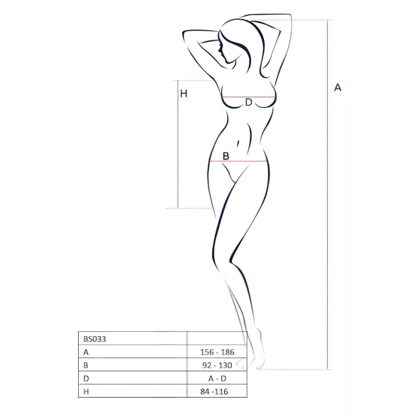 Passion BS034 - Rosy Vine Fishnet Set (Black) - S-L