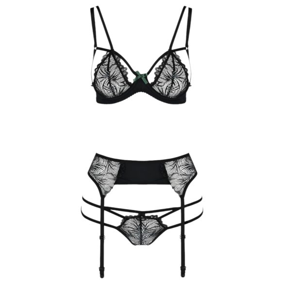 Passion Floris - Black Lingerie Set - L/XL