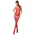 Passion BS054 - Floral Fishnet Set (Red) - S-L