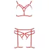 Passion Magali - 3-Piece Decorative Body Harness Set (Red)