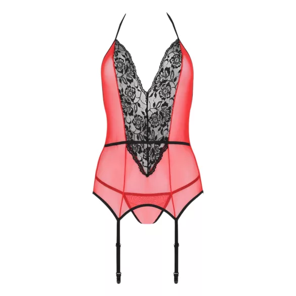 Passion Peonia - Red Top & Thong Set - L/XL