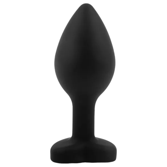 Sunfo - Silicone Heart Gem Anal Plug (Black-Purple)