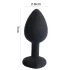 Sunfo - Silicone Heart Gem Anal Plug (Black-Purple)