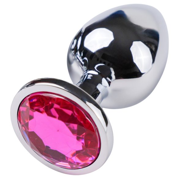 Desirel Pink Jewel L - Anal Plug (Silver-Pink)