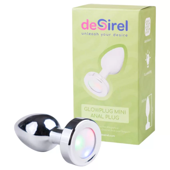 Desirel GlowPlug - Illuminating Anal Plug - Small (Silver)