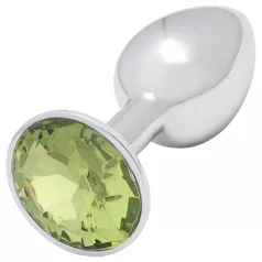 Sunfo - Metal Anal Plug with Lime Gemstone (Silver)