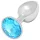Sunfo - metal anal plug with light blue jewel (silver)