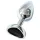 Sunfo - metal anal plug with heart-shaped black gem (silver)
