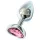 Sunfo - metal anal plug with heart-shaped pink gem (silver)